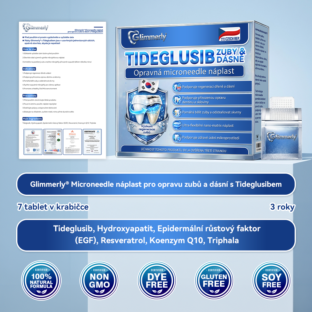 𝑮𝒍𝒊𝒎𝒎𝒆𝒓𝒍𝒚®🦷 𝑻𝒊𝒅𝒆𝒈𝒍𝒖𝒔𝒊𝒃 𝑴𝒊𝒄𝒓𝒐𝒏𝒆𝒆𝒅𝒍𝒆 𝑷𝒂𝒕𝒄𝒉 𝒏𝒂 𝒐𝒑𝒓𝒂𝒗𝒖 𝒛𝒖𝒃ů 𝒂 𝒅á𝒔𝒏í | Pokročilé náplasti pro aktivaci kmenových buněk zubů 👩⚕️ (Obnova zubní skloviny a dentinu • Posílení dásní • Odstranění zubního kamene a zápachu • Zastavení citlivosti zubů)💎
