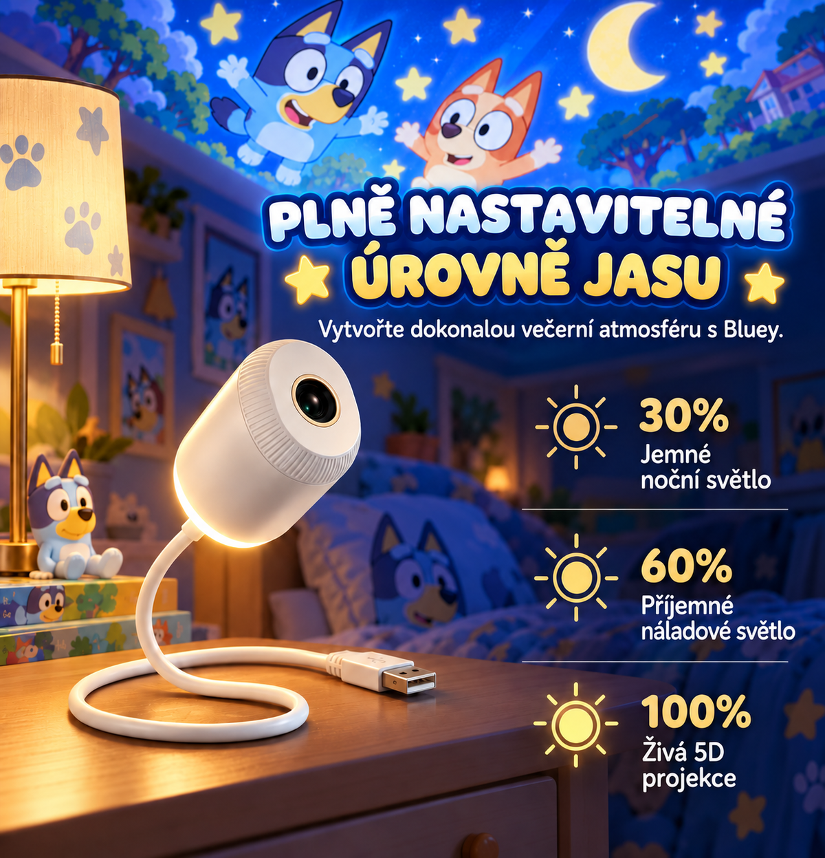 SCNDR® noční projektor ✨ – EDICE BLUEY 2026 🐾