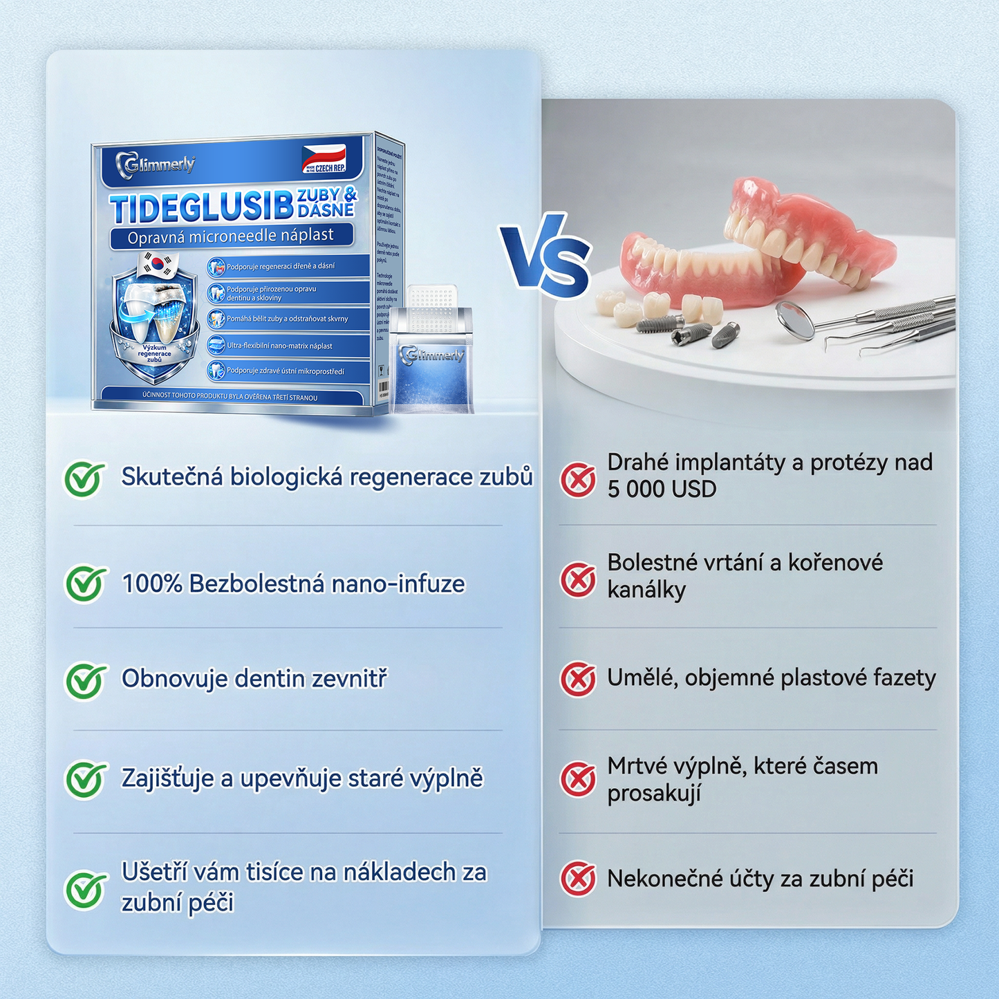 𝑮𝒍𝒊𝒎𝒎𝒆𝒓𝒍𝒚®🦷  𝑻𝒊𝒅𝒆𝒈𝒍𝒖𝒔𝒊𝒃 𝑴𝒊𝒄𝒓𝒐𝒏𝒆𝒆𝒅𝒍𝒆 𝑷𝒂𝒕𝒄𝒉 𝒏𝒂 𝒐𝒑𝒓𝒂𝒗𝒖 𝒛𝒖𝒃ů 𝒂 𝒅á𝒔𝒏í | Pokročilé náplasti pro aktivaci kmenových buněk zubů 👩‍⚕️ (Obnova zubní skloviny a dentinu • Posílení dásní • Odstranění zubního kamene a zápachu • Zastavení citlivosti zubů)💎