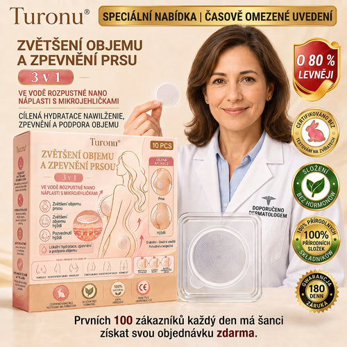 Turonu® Pokročilá nano-mikrojehličková náplast pro cílené zvětšení prsou 🥇