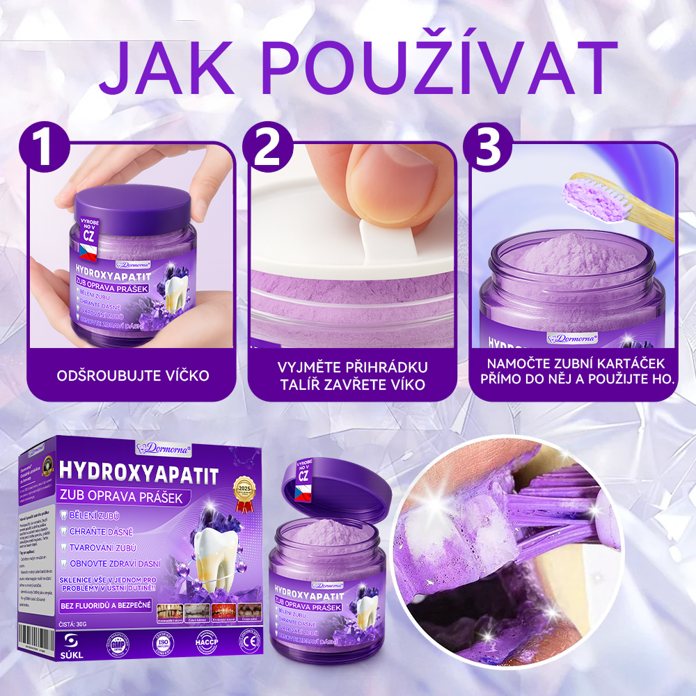 𝑫𝒐𝒓𝒎𝒐𝒓𝒏𝒂® Hydroxyapatit Zub Oprava Prášek✅Účinně léčí zubní kaz, problémy s dásněmi, citlivé zuby, afty a žluté zuby, zároveň zlepšuje celkové ústní zdraví.💎