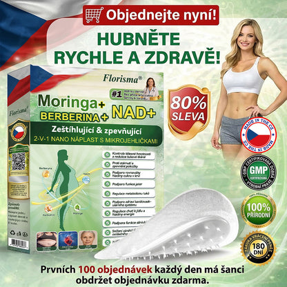 【Poslední den akce – sleva 80 %】✅ Florisma® Moringa + Berberin + NAD+ 2v1✨ Pokročilá náplast s nano-mikrojehličkami📦 7 náplastí v balení · zásoba na 1 týden