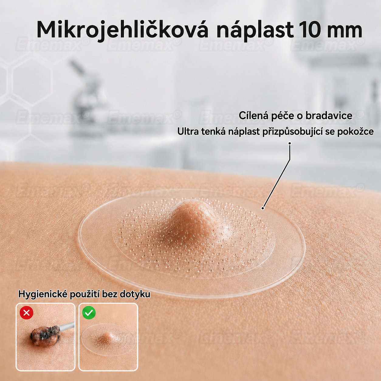 𝐄𝐦𝐞𝐦𝐚𝐱® 2v1 mikrojádrová a hydrokoloidní náplast na odstranění znamének (bez bolesti, bez jizev)🍁
