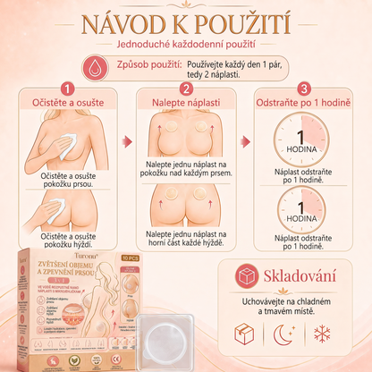 Turonu® Pokročilá nano-mikrojehličková náplast pro cílené zvětšení prsou 🥇