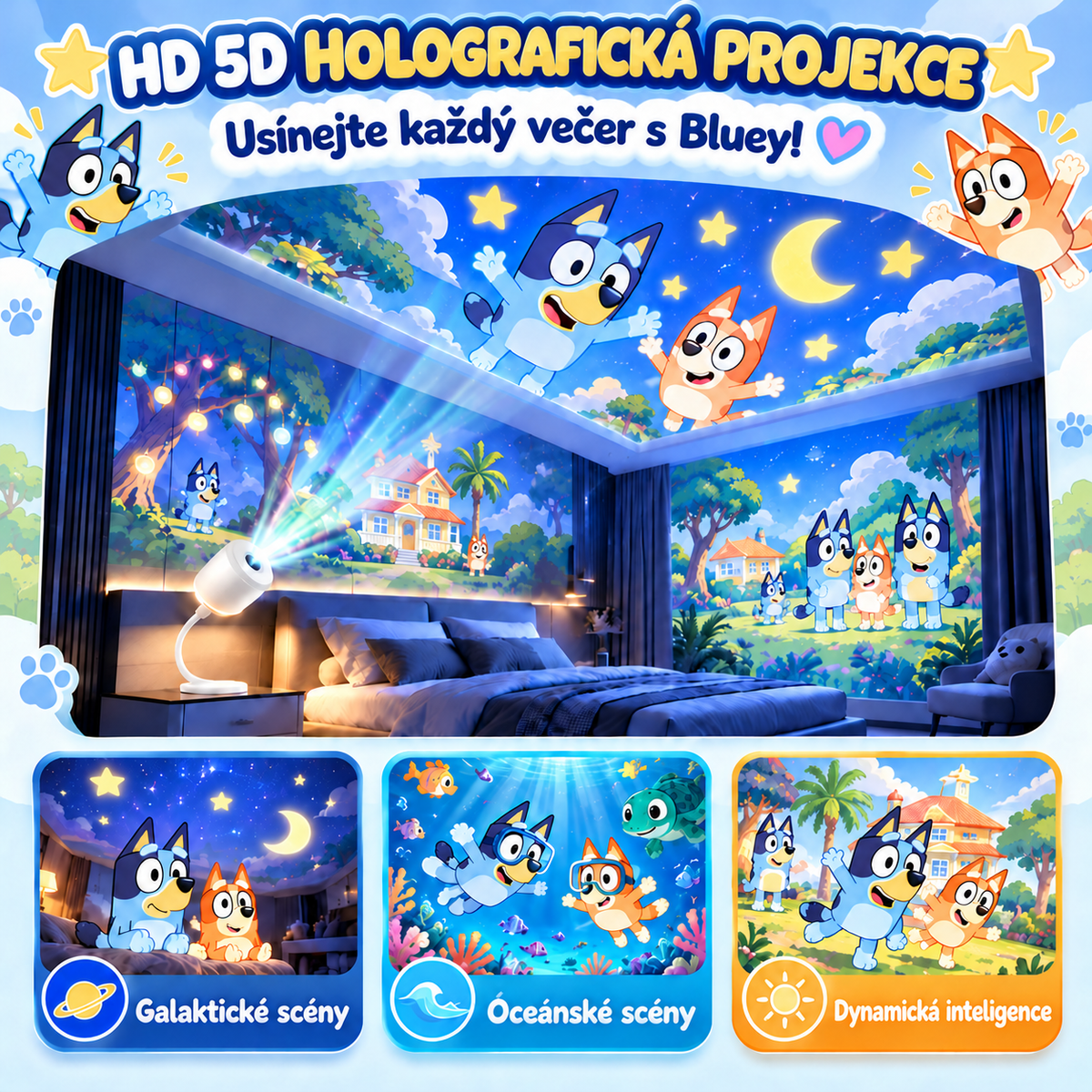SCNDR® noční projektor ✨ – EDICE BLUEY 2026 🐾